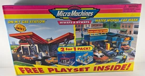 Micro Machines 1998 ~Hiways & Byways~On-M-t Gas Station/Water Works Car Wash~New - Picture 1 of 6