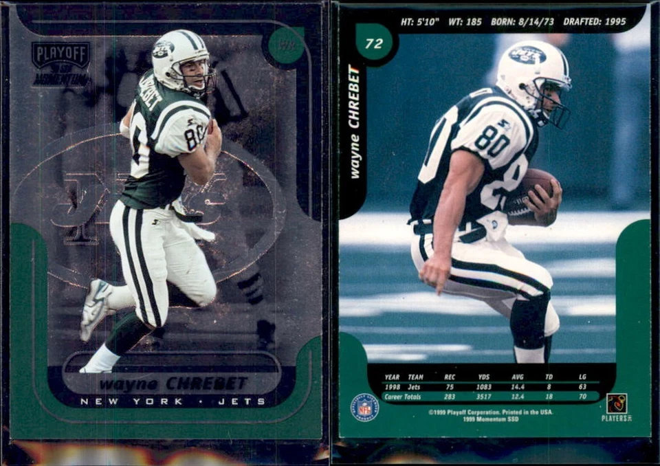1999 Playoff Momentum-NFL-Football-Wayne Chrebet #72-New York Jets-0960 - Image 1 of 1