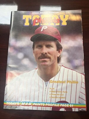 1990 Philadelphia Phillies Scorecard v ATL with HOF Mike Schmidt MINT BRAND NEW - Image 1 of 4