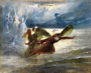 Sea Sprites in Flight : John Anster Fitzgera: 1860 : Archival Quality Art Print - Picture 1 of 2