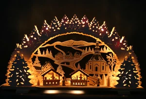 3D-Schwibbogen 72cm Seiffener Weihnachtsmarkt verschneit Fachhandel Erzgebirge - Bild 1 von 7