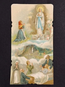 carta sacra cromolitografia santino immagine pieuse "VIRGEN DE LOURDES" - Foto 1 di 1
