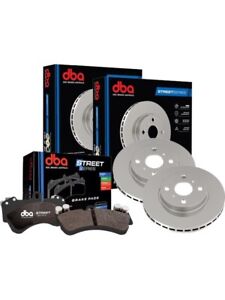 DBA Front Disc Rotor + Street Series Brake Pads fits Saab 9-5 2.3 YS3E Turbo