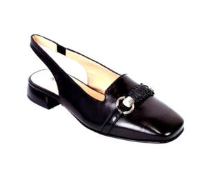 MOT-CLe 2634 Black Leather Slingbacks Sandals 35 / US 5 - Picture 1 of 8