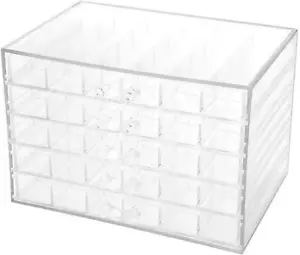 Acrylic Jewelry Organizer Box, Jewelry Drawer Organizer with 5 Drawers 120 Grids - Picture 1 of 8