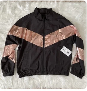 NWT Zyia Active Jacket Womens M Pink Shine Block Windbreaker Rose Gold - Picture 1 of 8