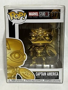 Funko Pop! Marvel Studios The First Ten Years Captain America #377 - Gold - NIB - Picture 1 of 6