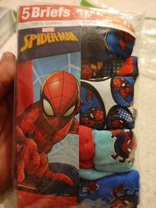 New Marvel Spiderman Boys Briefs 5 Pack Combed Cotton Underwear Size 6 - Picture 1 of 3