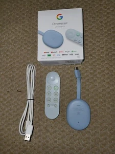 Google Chromecast with Google TV Media Streamer - Gray Dongle with Gray Remote - Picture 1 of 2