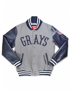Black League Baseball Wolle HOMESTEAD GRAUE WOLLJACKE Jacke NLBM Baseballmantel - Bild 1 von 2