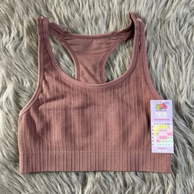 Sujetador Bralette Inalámbrico Fruit Of The Loom Para Mujer Talla XS Acanalado Espalda Corredora Foto 1 de 4