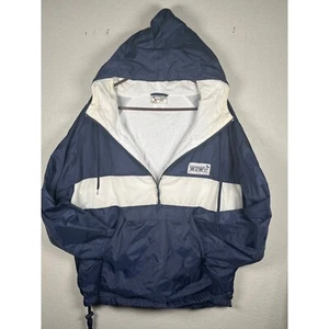 Vintage Walt Disney World 1/4 Zip Lined Windbreaker Blue / White Size Blue LARGE - Picture 1 of 10