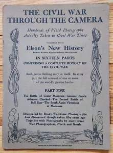 The Civil War Through The Camera 1912 Part 5 Elson's New History - Imagen 1 de 1