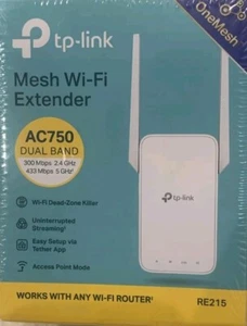 TP-Link RE215 AC750 Mesh Wireless Dual Band Wi-Fi Range Extender, New/ Sealed - Zdjęcie 1 z 11