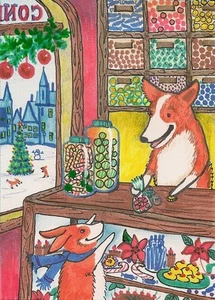 1,5x2 PUPPENHAUS MINIATURDRUCK GEMÄLDE RYTA MASSSTAB 1:12 WEIHNACHTEN CANDY CORG ARTI - Bild 1 von 1