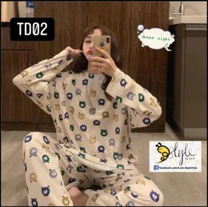Cute Bear Pajama Set, Cartoon Pajamas, Cute Sleepwear for Teenagers and Adults - Picture 1 of 1