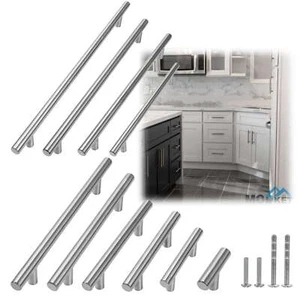 Brushed Nickel 304 Stainless Steel Bar Pulls Kitchen Cabinet Handles Knobs - Picture 1 of 5