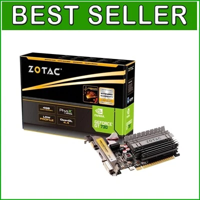 NVIDIA GeForce GT 730 4GB - Low Profile Graphics Card for Gaming & Multimedia - Image 1 of 4