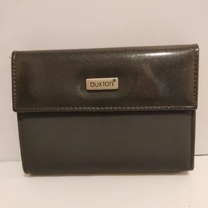 Buxton Tri Fold Wallet Grey Womens Sparkle fold over see details a9 - Foto 1 di 4