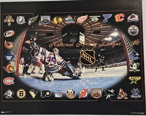 COSTACOS POSTER ~ NHL Logos Mike Richter in Crease Vs. Alexei Yashin #6419 1998 - Picture 1 of 5