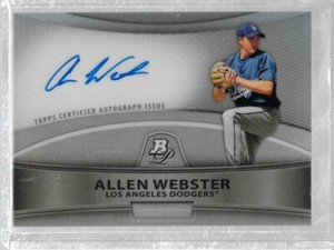 2010 Bowman Platinum Prospect Autographs Refractors #AWE Allen Webster RC Auto 
