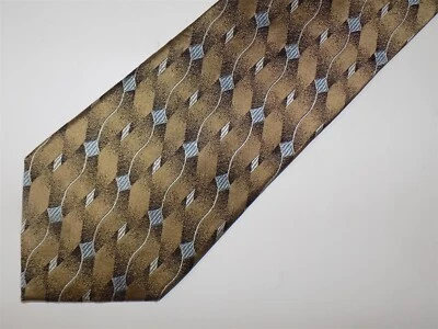 Corbata de seda GEOFFREY BEENE bronceada dorada 58" x 4" Foto 1 de 2
