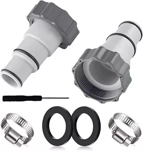 2*Adapter FÜR INTEX A Pumpe Schlauch Swimming Pool 32mm 38mm 2 Zoll Innengewinde - Bild 1 von 18