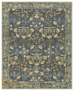 Pottery Barn Adeline Blue Handmade Tufted Woolen Area Rug 8x10 - Picture 1 of 11