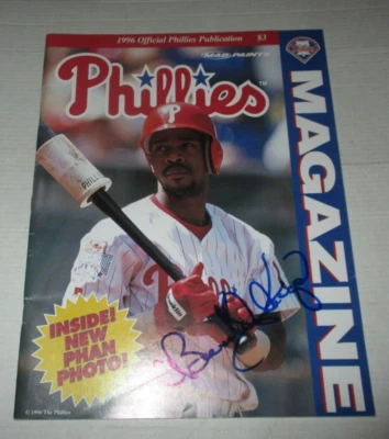 Benito Santiago Signed 1996 Philadelphia Phillies Program - With COA - Image 1 of 3