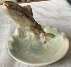 Vintage Ceramic Lustre Trout Pin Dish. Marked Foreign. Vgc.