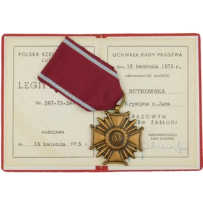 4289 WK2 POLNISCHES VERDIENSTKREUZ 3. KLASSE + SELTENER DOKUMENTENSATZ ORIGINAL POLEN - Bild 1 von 7