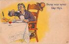 Comic 1911 PC-Man Eating Large Amounts of Food At Table-Home Was Never Like This
