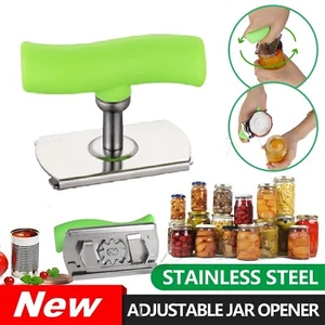Adjustable Can Opener Jar Lid Bottle Remover Tool Stainless Steel Twist Off Grip - Picture 1 of 13