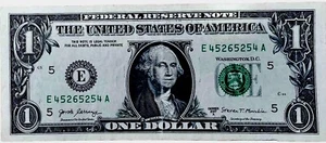 Fancy Serial Number Note 2017A $1.00 (45265254)Close Radar/ Bookend - Picture 1 of 2