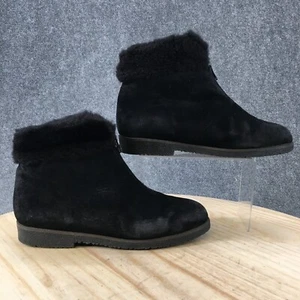Sorel Boots Womens 11 M Ankle Winter Flats Comfort Black Leather Front Zipper - Picture 1 of 10