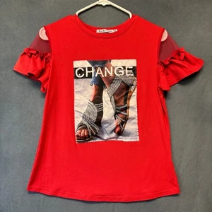 Camicia Ko Ko Ailis Change Y2K maglia peek a boo maniche tacchi alti borchie perle - Foto 1 di 10