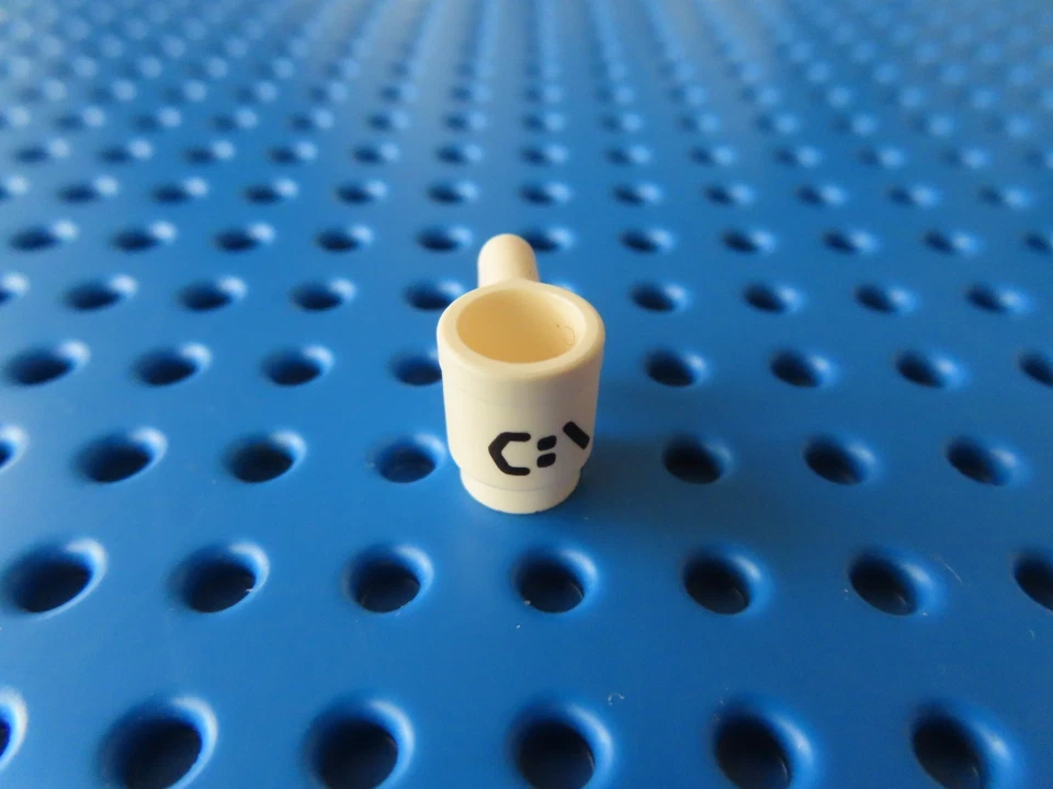 LEGO 1 x Tasse Glas Becher Cup 3899pb001 weiß C:/  Computer Programmierer col108 - Bild 1 von 1