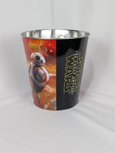 2015 Star Wars The Force Awakens Metal Popcorn Bucket Disney Lucasfilm Embossed  - Picture 1 of 7