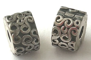 Pandora Silber Charm S Clip Abstandshalter 2 Lot 925 ALE - Bild 1 von 3