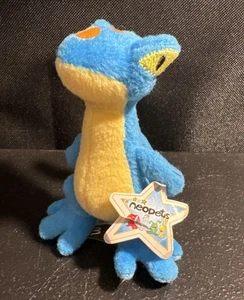 McDonalds Neopets Blue Techo Gecko Lizard Plush Toy 2004 Star Tag 4" Mini Figure - Picture 1 of 10