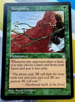 Burgeoning - Stronghold - Enchantment Magic The Gathering Vintage WOTC 1998 - Image 1 of 4
