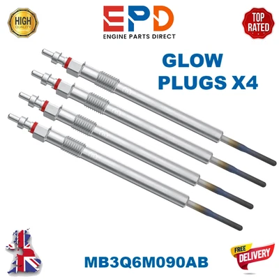 GENUINE GLOW PLUGS X4 FOR FITS FORD RANGER 3.0 TDI MK2 ECOBLUE MB3Q6M090AB NEW - Image 1 of 4