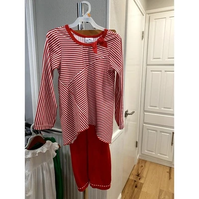 Conjunto de pijama listrado Laura Dare feriado/natal tamanho. 10/12 - Imagem 1 de 4