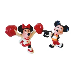 Vtg Mickey Mouse Magician & Minnie Mouse Cheerleader Figures Disney Applause 2" - Picture 1 of 12