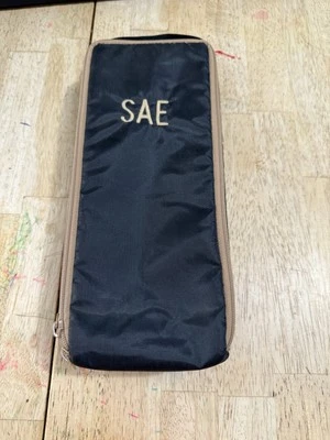 Monogrammed Cassette 15-Tape Carry Case Holder Storage Black Zip Closure Soft - Image 1 of 4