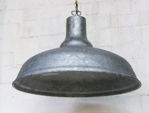 Ceiling Light Large Factory Lamp Galvanised Steel Pendant Vintage Retro C2 - Picture 1 of 18