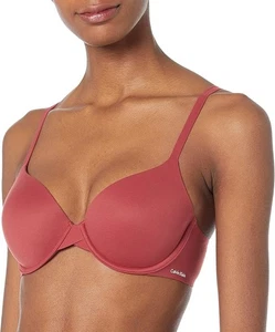 Calvin Klein Perfectly Fit Lightly Lined T-Shirt Bra Memory Touch, Red Carpet, - Picture 1 of 3