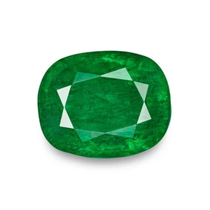 ETHIOPIAN Emerald 7.61 Ct. Natural Untreated GRASS GREEN Cushion REMARKABLE - Picture 1 of 6