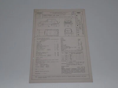 INNOCENTI-AUSTIN A 40 TIPO G 31/1 SCHEDA DI OMOLOGAZIONE DGM 1960 (70) - Immagine 1 di 3