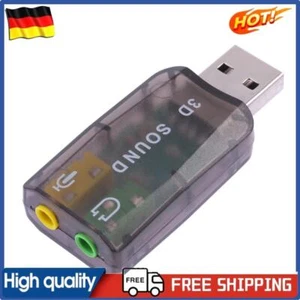 USB-Soundkarte 5.1 CH 3D-Audio-Adapter für Desktop-Laptop-Notebook-Computer - Photo 1/8